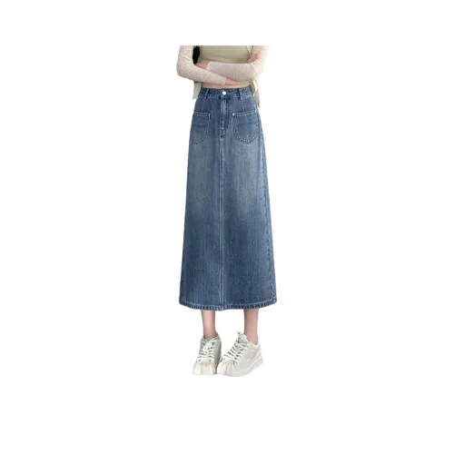Tonlion Denim Long Skirts Women's Medium Blue