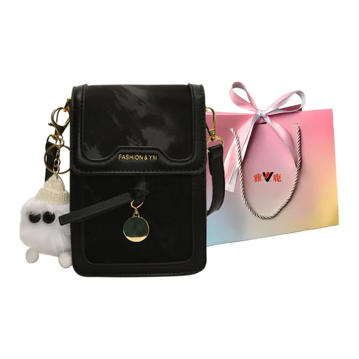 Yalu PU Cell Phone Pouch Crossbody Bags Shoulder Bags Regular Women's Black/Silver/Pink/White-0