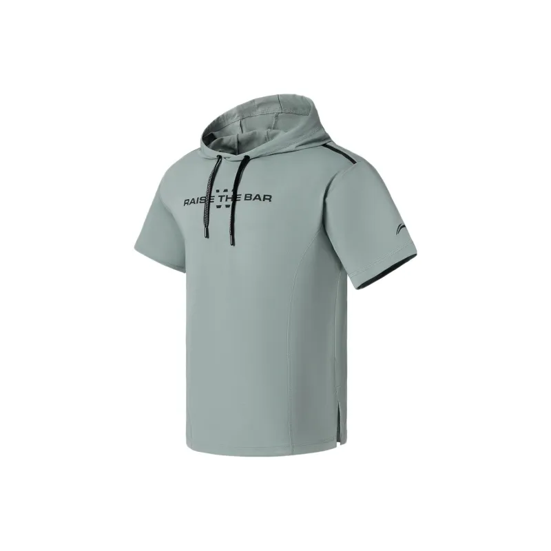 LiNing Fitness Series T Shirt Men's Lead Gray Green-0