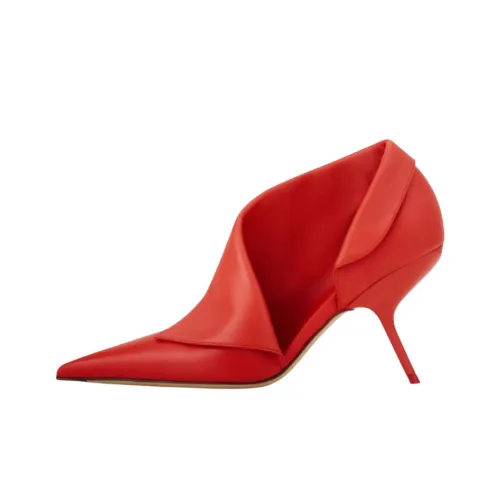 FERRAGAMO Eva Irregular Heel High Heels 8.5cm Women's Red