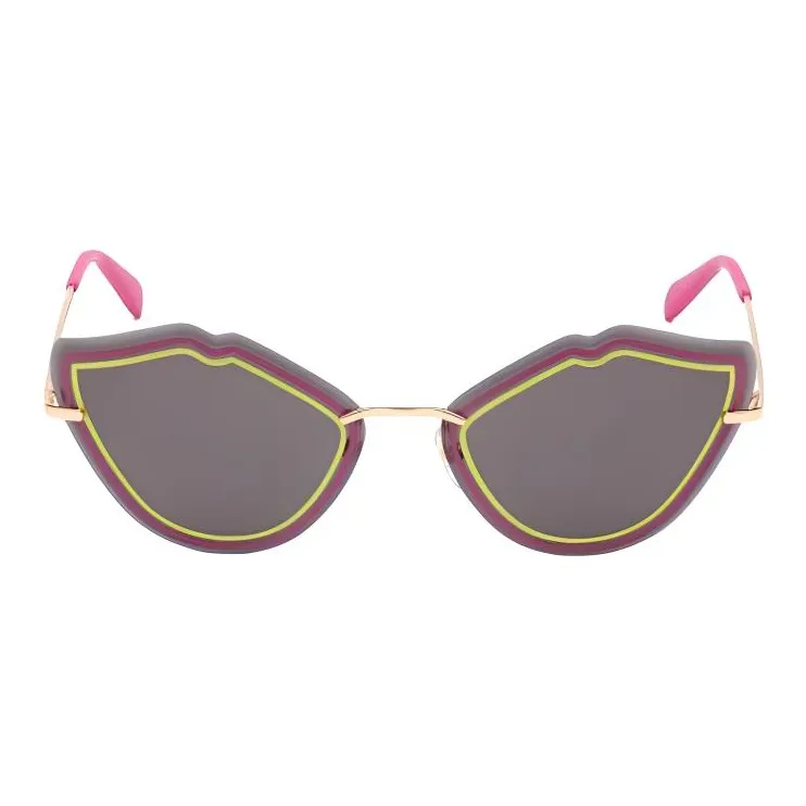 EMILIO PUCCI Metal Irregular Shape Sunglasses Women's Gold-1