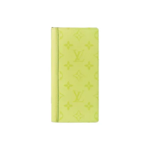 LOUIS VUITTON Brazza Canvas With Leather Wallet Men's Lemon