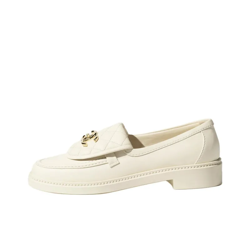 CHANEL 25S Loafers Women's Ivory White-0