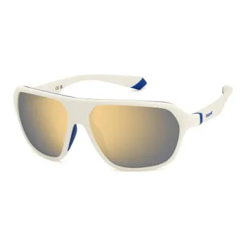 Polaroid Plastic Irregular Shape Sunglasses Unisex White