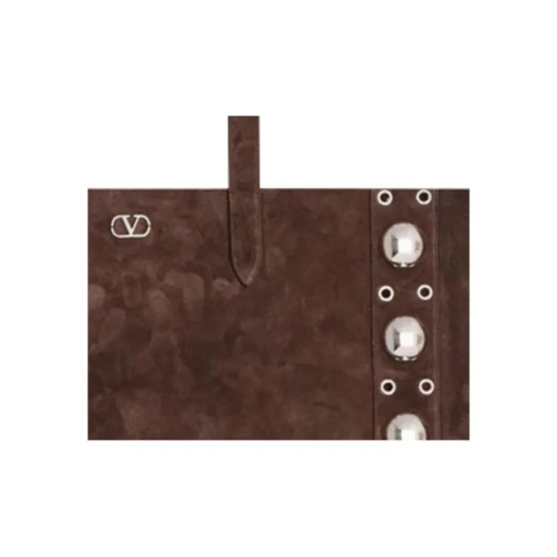 Valentino Suede Tote Bag Shopping Bag Handbag Shoulder Bag Large Size Men's Brown-2