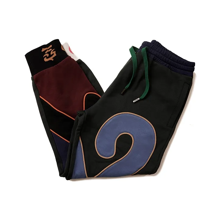 WOOKONG Knitted Sports Pants Unisex 72 Transformations Embroidery Cuffed Pants-2