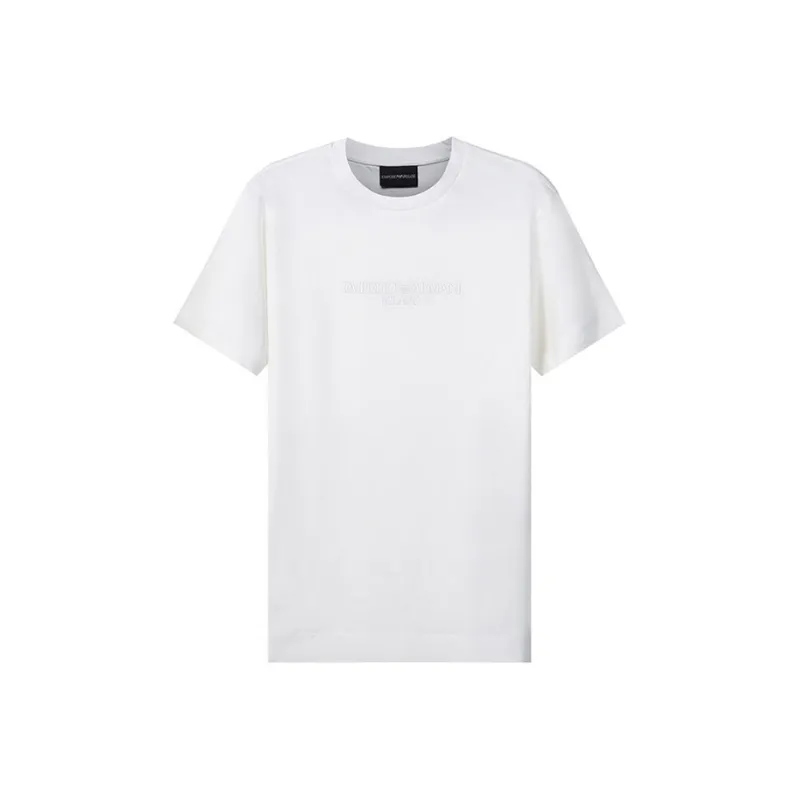 EMPORIO ARMANI T Shirts Men Vanilla White-0