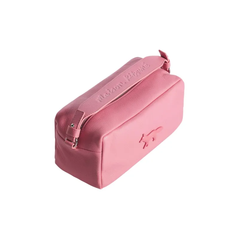 Maison Kitsune Leather Shoulder Bag, Crossbody Bag, Handbag Women's Strawberry Pink-3