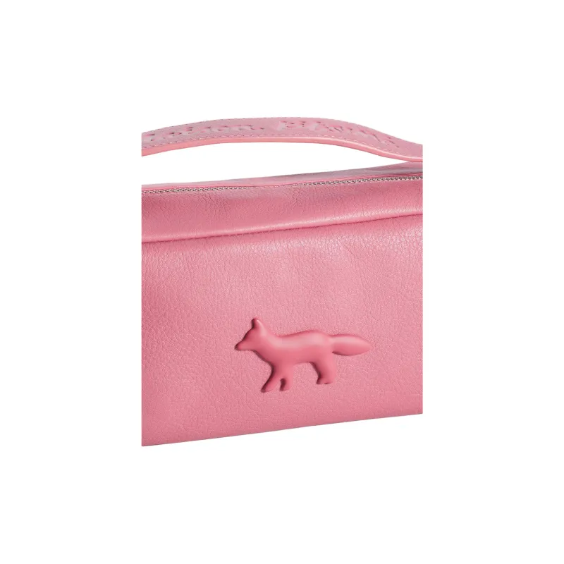 Maison Kitsune Leather Shoulder Bag, Crossbody Bag, Handbag Women's Strawberry Pink-4