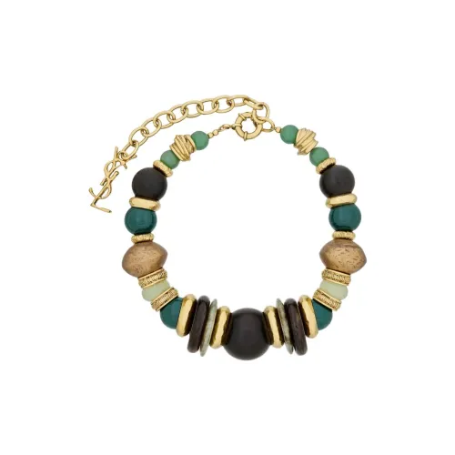 SAINT LAURENT Aventurine Quartz, Snakeskin Print Stone, Ebony Stone, Resin, Metal Necklaces Women's Multicolor