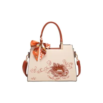 PAYOT Microfiber Synthetic Leather Handbag Women's Apricot Peony