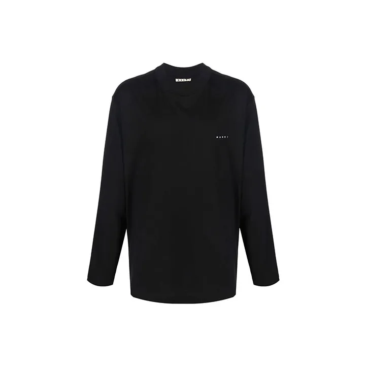 MARNI Bio Jersey Embroidery Logo Long Sleeve T Shirt-0