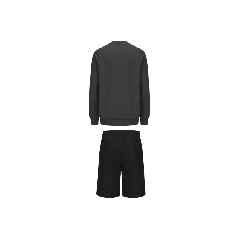 Adidas Casual Sportswear Men's Set Gray/Dark Gray Top+Black Shorts-1