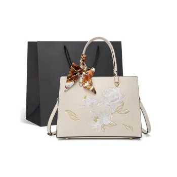 CLEVER& KETCH PU Handbag Medium Size Women's Ecru