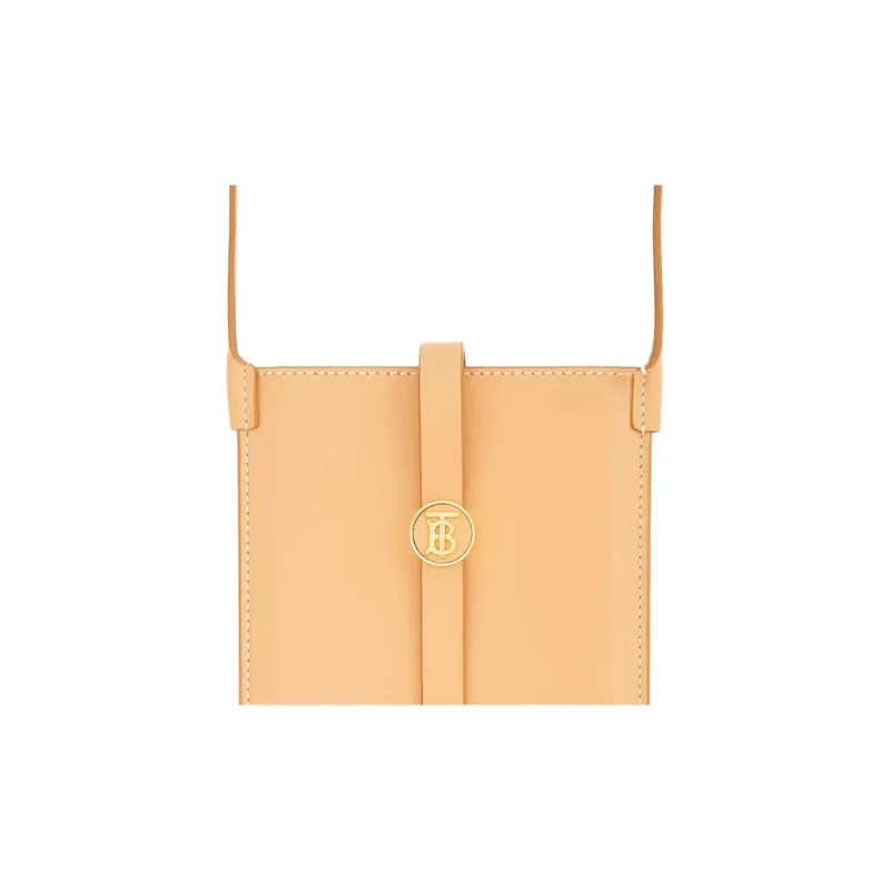 Burberry Leather One Shoulder Crossbody Cell Phone Pouch Regular Women's Saffron-4