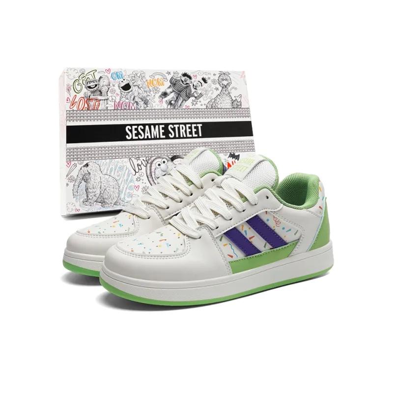 SESAME STREET Coverage Warm Slip-Resistant Cushioning Low-Top Skateboard Shoes Unisex-0