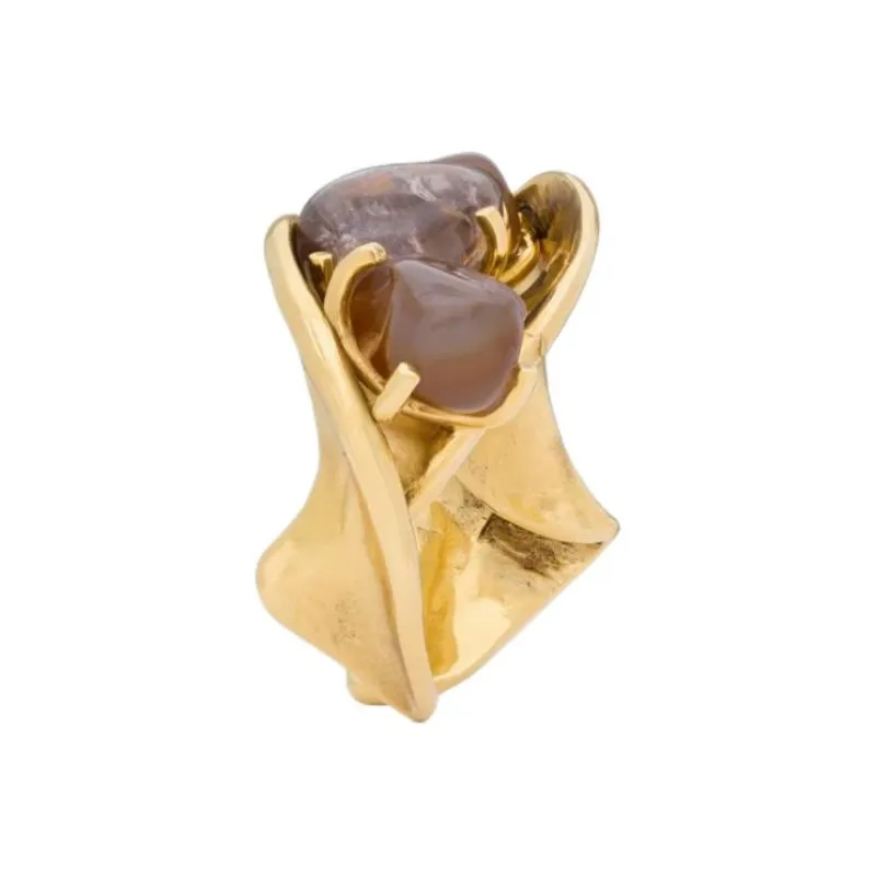 SAINT LAURENT Brass, Agate, Chalcedony Bangles Women's Gold-1