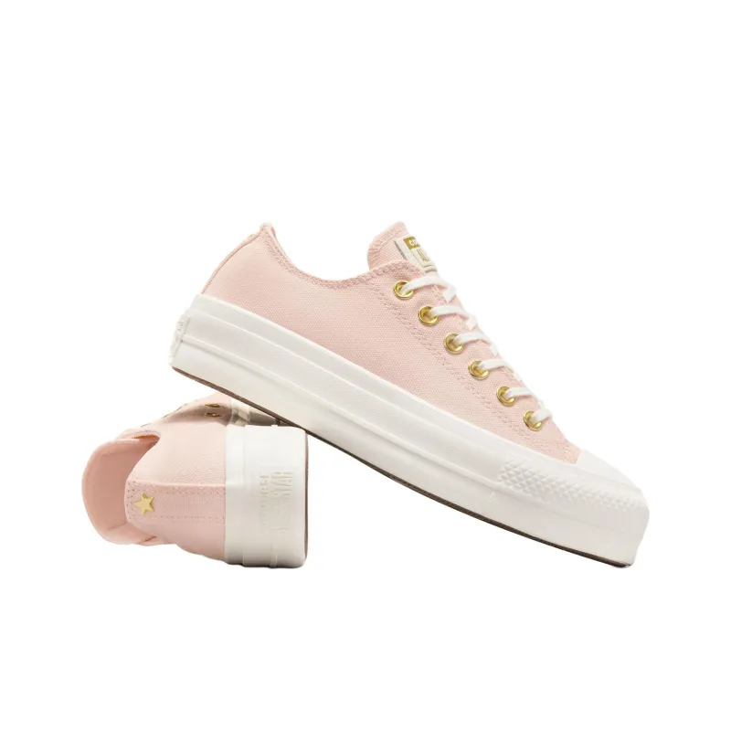 Converse Chuck Taylor All Star Lift Anti Slip Wear Resistant Low Top Canvas Shoes Women's Pink-4