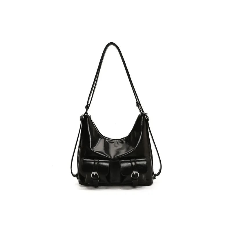 DALO PU Shoulder Bag Women's Black/Red/Coffee/Brown-0