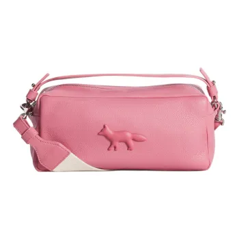 Maison Kitsune Leather Shoulder Bag, Crossbody Bag, Handbag Women's Strawberry Pink