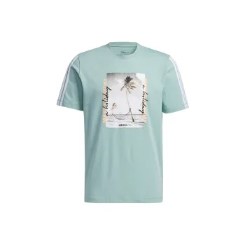 Adidas Neo Set in Sleeve T Shirt Men's Green