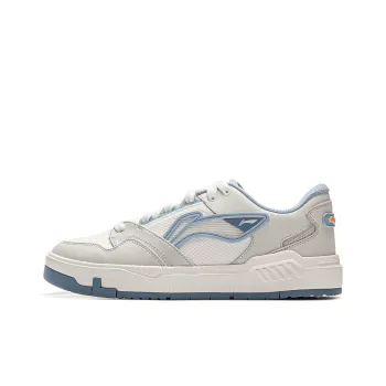 LiNing COMMOM 80s Anti Slip Wear Resistant Low Top Skateboard Shoes Men's White Gray Blue