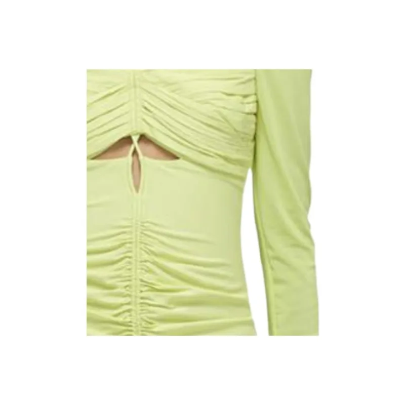 Self portrait SS22 Long Sleeved Dresses Women's Lemon-4