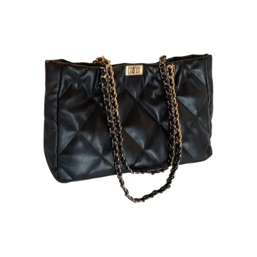 Worm's Home PU Shoulder Bag Large Size Unisex Black
