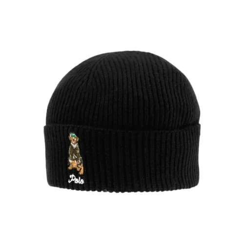 Polo Ralph Lauren Acrylic Recycled Nylon Wool Nylon Beanies Men's Black