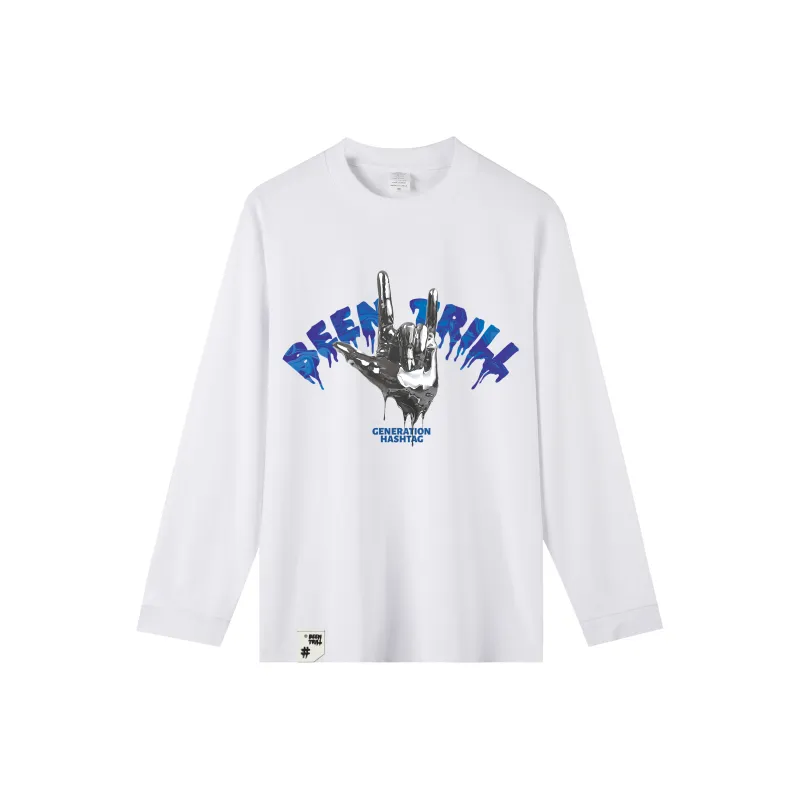 BEENTRILL Heavyweight Long Sleeved T Shirt Unisex White-0