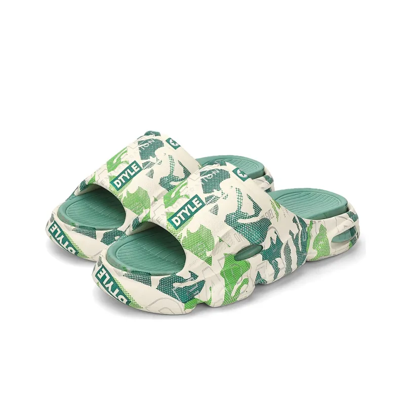 FCMM Slide Slippers Unisex White Green/Black Orange-3