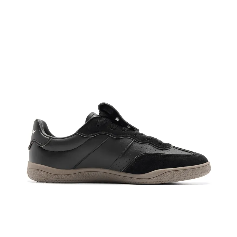QIAODAN Abrasion Resistant Slip Resistant Low Top Skateboard Shoes Men's Black Walnut-1