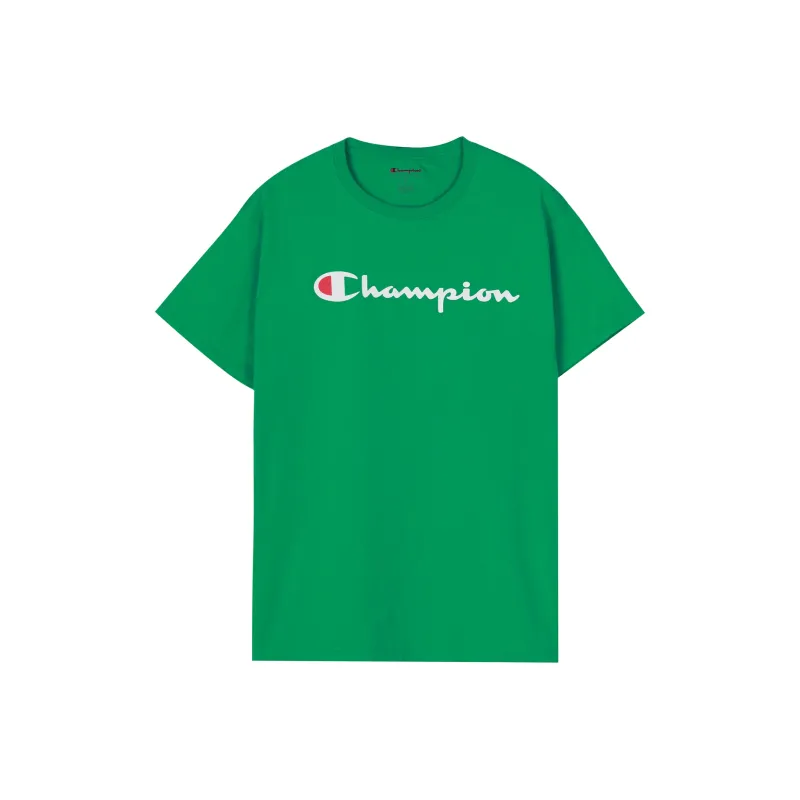Champion Drop Shoulder Sleeve T Shirt Unisex Fruit Green US Version-0