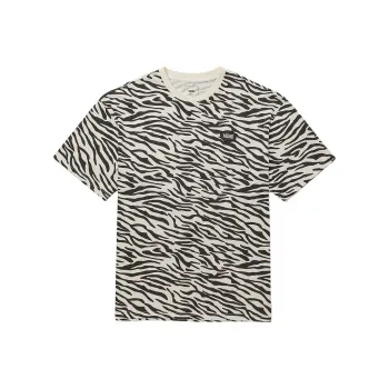Vans Zebra Stripe Print Crewneck Drop Shoulder T Shirt Multicolor