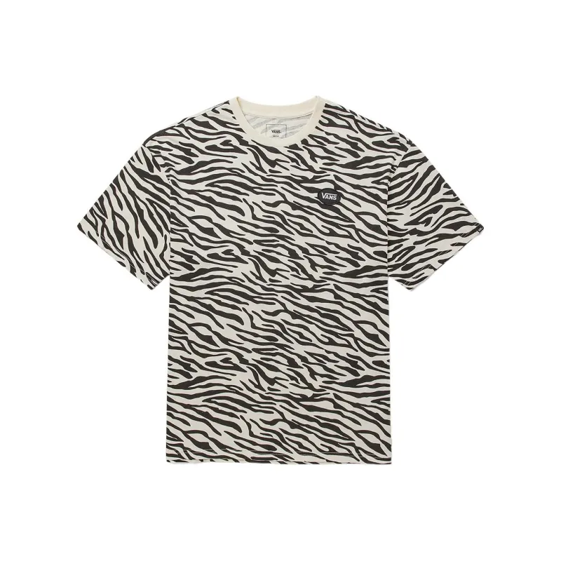 Vans Zebra Stripe Print Crewneck Drop Shoulder T Shirt Multicolor-0