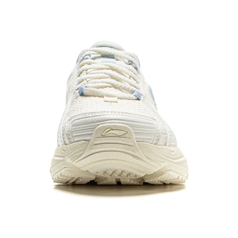 LiNing Getaway Cushioning Lightweight Rebound Low Top Casual Running Shoes Women's Beige Blue-4