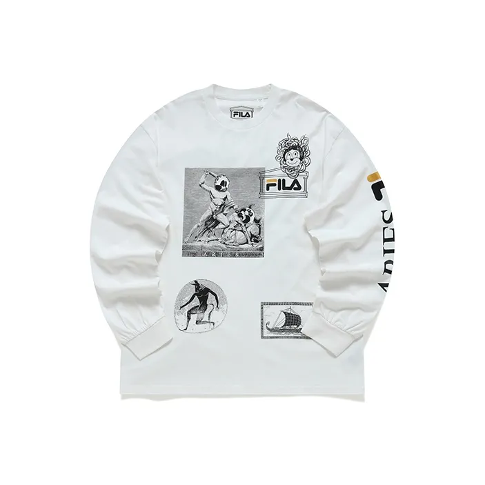 FILA FUSION ARIES Collaboration Collection T Shirt Unisex Standard White-0