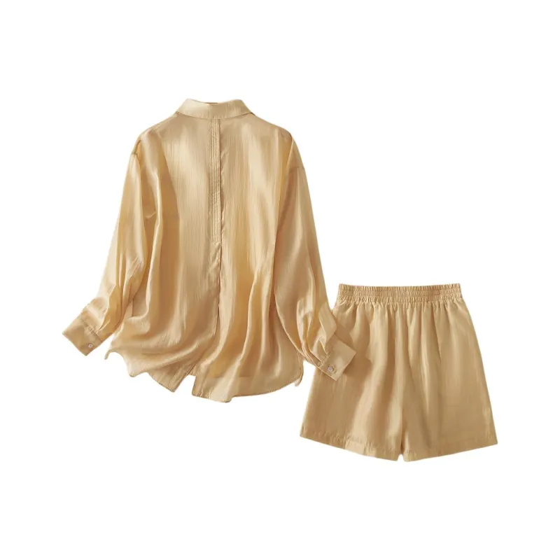 IHIMI Shirt Matching Set Women's Sunset Yellow-1