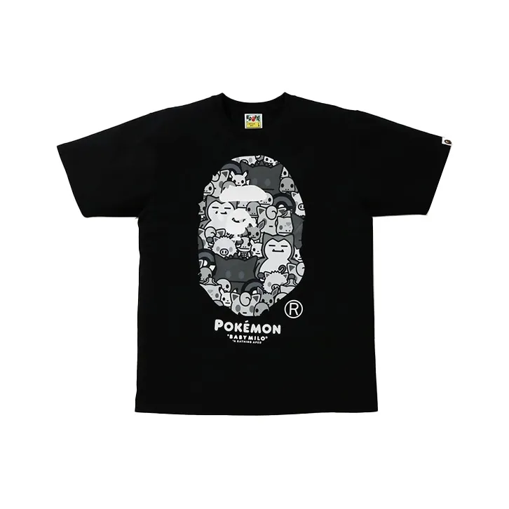 A BATHING APE X Pokemon Monotone Ape Head Tee #2-0