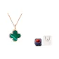 18k Four-Leaf Clover Malachite Pendants-Blue Dreamy Box