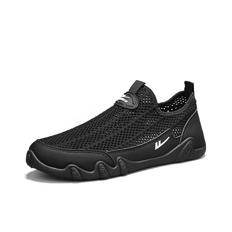 Warrior Slip on Slip on Shoes Wear resistant, Lightweight, Breathable, And Non slip. Low Top Casual Shoes Men's Black-1