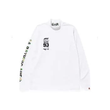 A BATHING APE X F1 Mock Neck Long Sleeve Tee