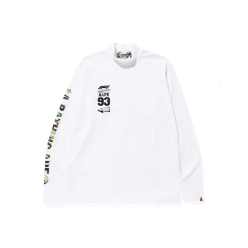 A BATHING APE X F1 Mock Neck Long Sleeve Tee
