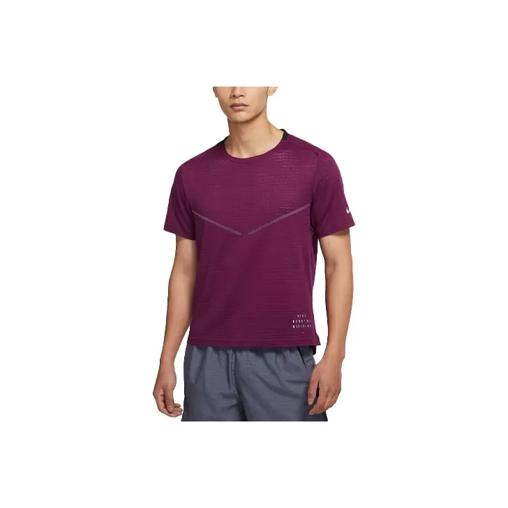 Nike T Shirts Men Burgundy-0
