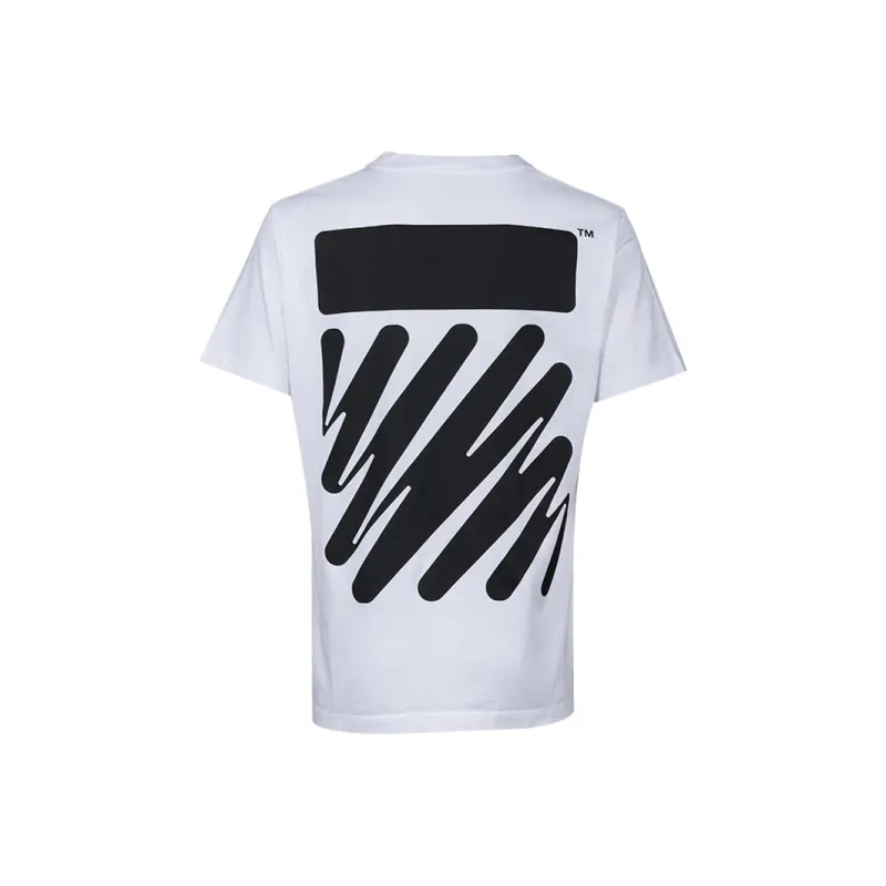 OFF WHITE Wave Diag Slim Short Sleeve Tee -0
