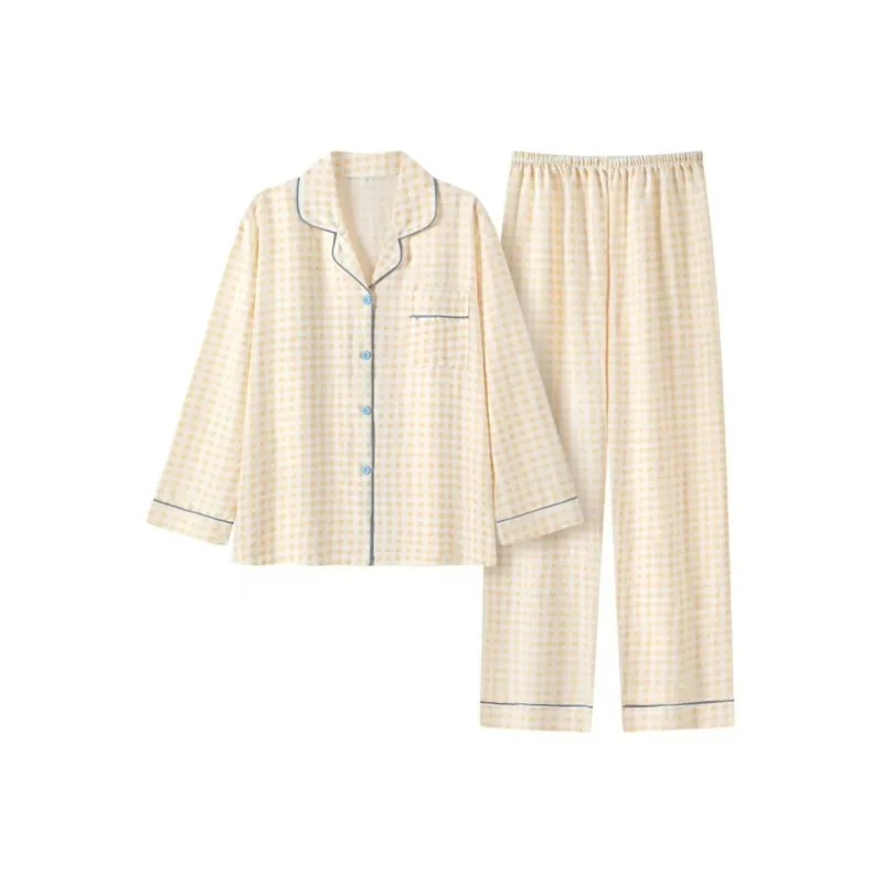 XIAFENYAN Pajama Set Women's Yellow-0