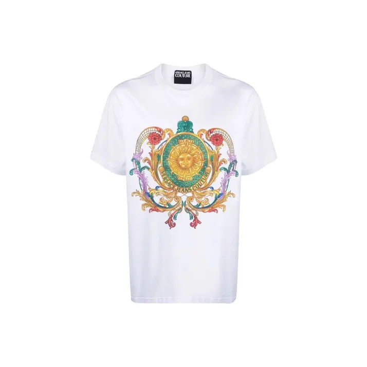 VERSACE JEANS COUTURE Sun print Organic cotton T shirt-0