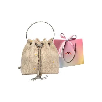 Yalu Straw Woven Handbags Shoulder Bag Crossbody Bag Regular Women's Khaki/Beige