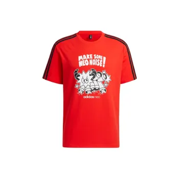 Adidas Neo Straight T Shirt Men's Bright Red