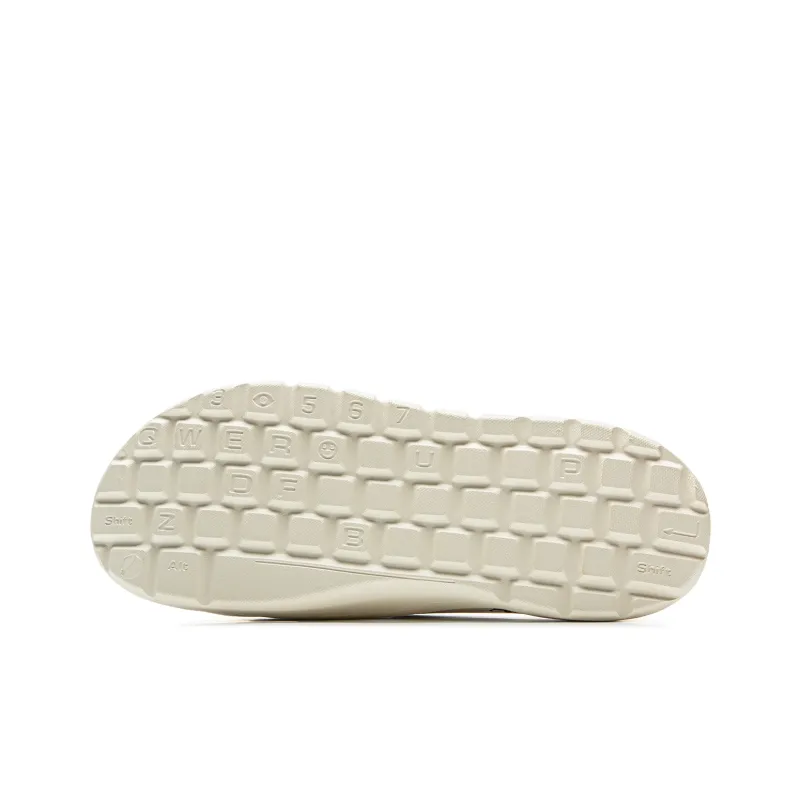 YINGXIONGLIANMENGYONGCHIPAIDUI x LiNing Soft Clap Quiet Slip Resistant Abrasion Resistant Slide Slippers Unisex Ecru-6